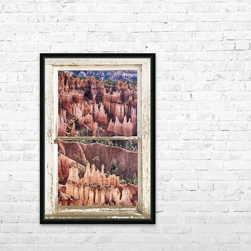 Bryce Canyon Utah View Through White Window HD Sublimation Metal print with Decorating Float Frame (BOX)