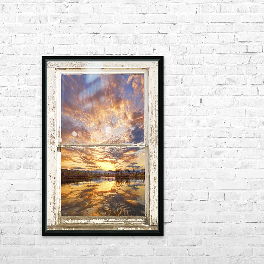 On Golden Ponds 3 White Window Peal View HD Sublimation Metal print with Decorating Float Frame (BOX)