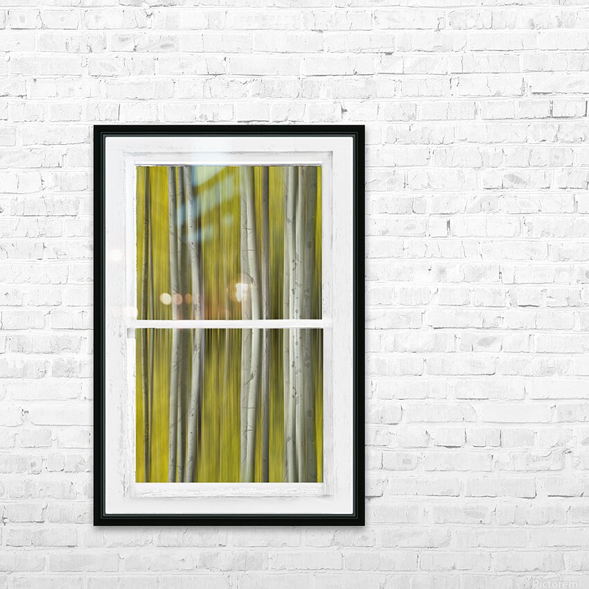 Surreal Dreamy Aspen Forest White Rustic Window HD Sublimation Metal print with Decorating Float Frame (BOX)