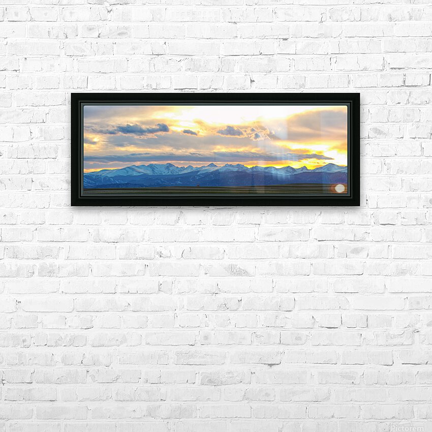 Rocky Mountain Lookout Sunset Panorama20x60 HD Sublimation Metal print with Decorating Float Frame (BOX)