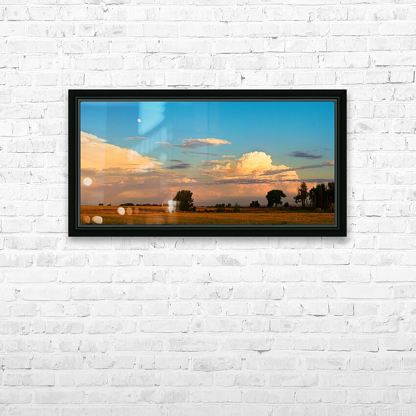Thunderstorm  Front Moon Panoramic HD Sublimation Metal print with Decorating Float Frame (BOX)
