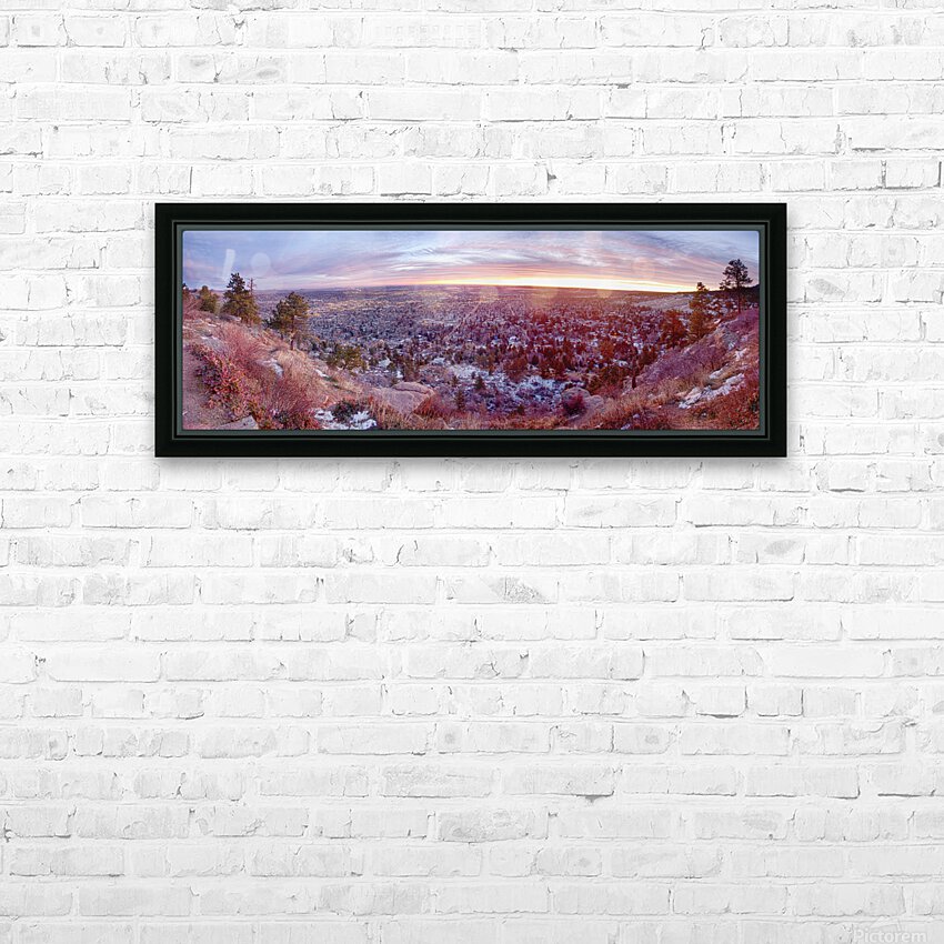 Boulder Colorado Colorful Dawn City Lights HD Sublimation Metal print with Decorating Float Frame (BOX)