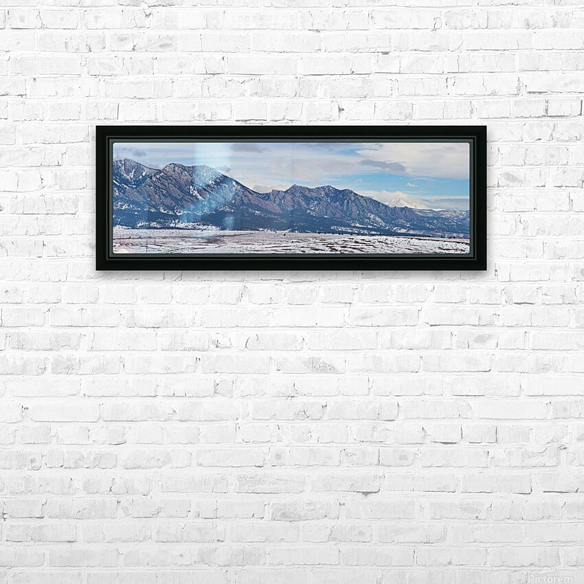 Flatirons Longs Peak Rocky Mountain Panorama HD Sublimation Metal print with Decorating Float Frame (BOX)
