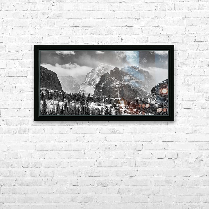 RMNP Gateway Rockies Black and White HD Sublimation Metal print with Decorating Float Frame (BOX)