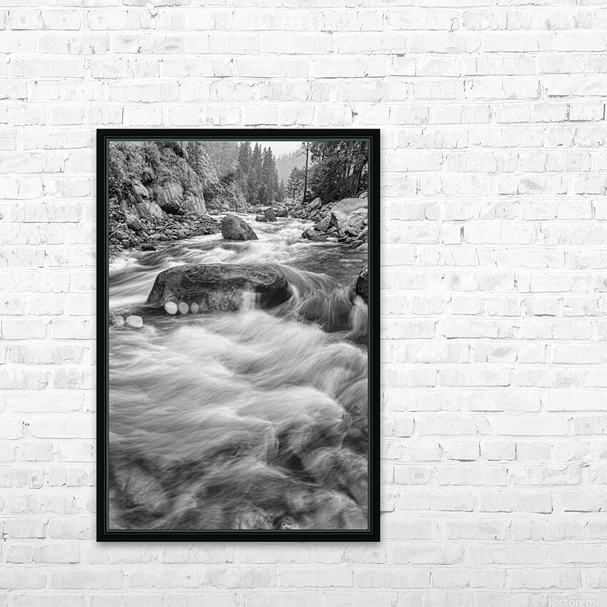 Rocky Mountain Streaming in Black and White HD Sublimation Metal print with Decorating Float Frame (BOX)