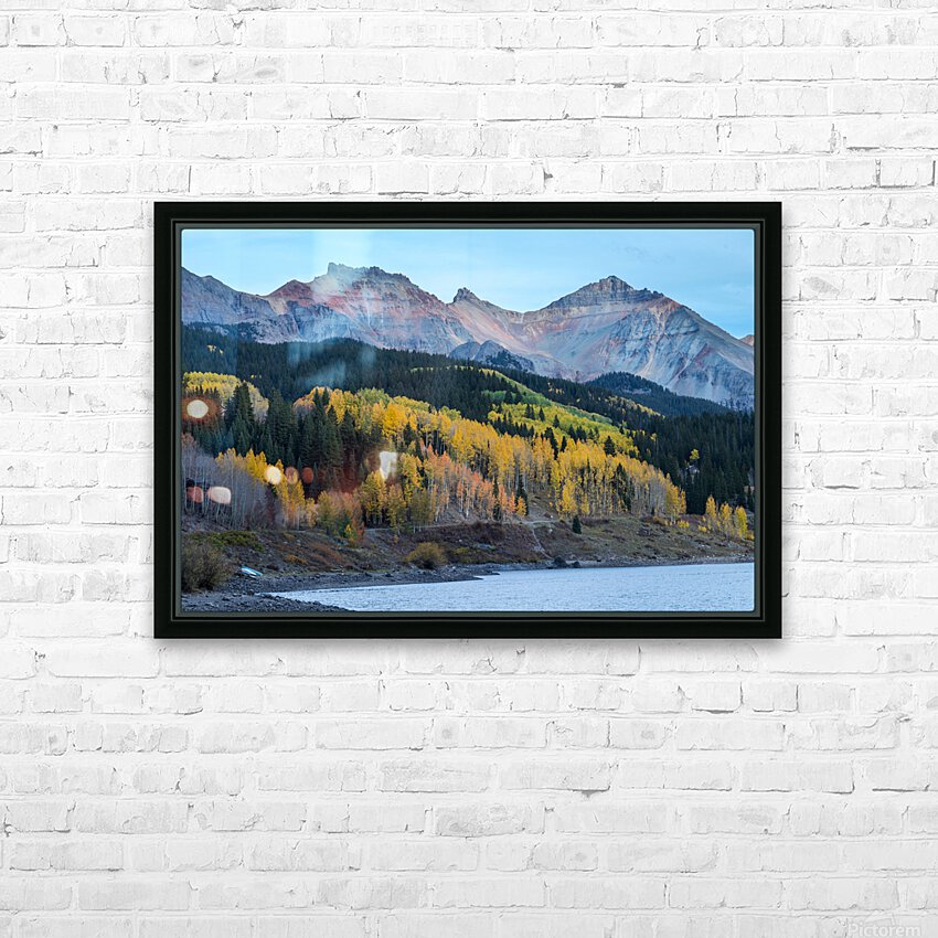 Mountain Lake Wonder HD Sublimation Metal print with Decorating Float Frame (BOX)