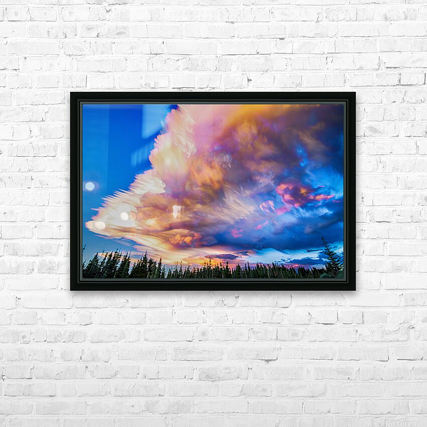 High Elevation Forest Sunset Sky Timed Stack HD Sublimation Metal print with Decorating Float Frame (BOX)
