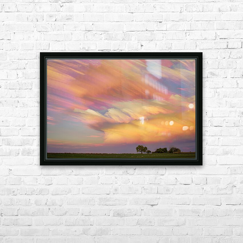 Pastel Painted Big Country Sky HD sublimation métal imprimé avec décoration flotteur cadre (boîte)