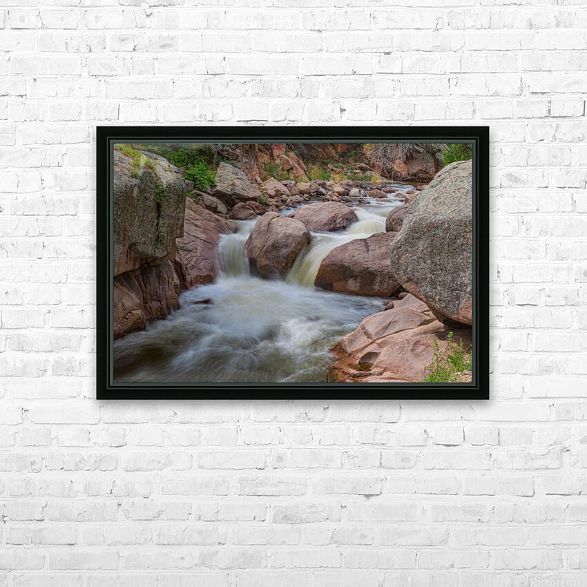 Double Waterfall Splashdown HD Sublimation Metal print with Decorating Float Frame (BOX)