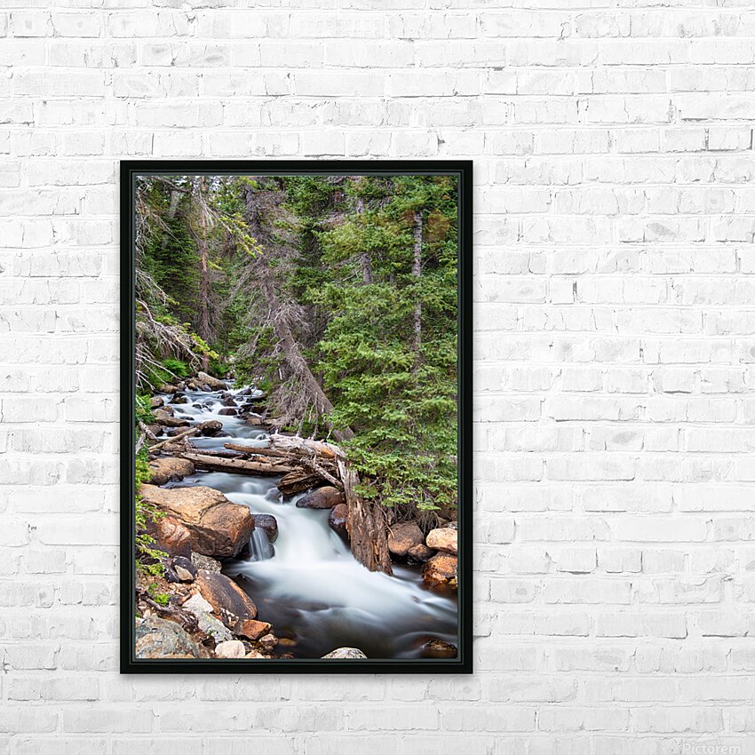 Rocky Mountain Stream HD Sublimation Metal print with Decorating Float Frame (BOX)