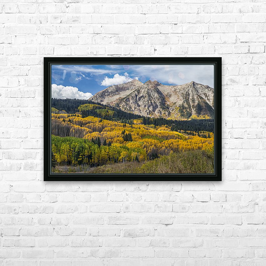 Rocky Mountain Autumn Season Colors HD sublimation métal imprimé avec décoration flotteur cadre (boîte)