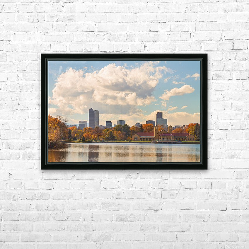 Denver Colorado Skyline Autumn View HD sublimation métal imprimé avec décoration flotteur cadre (boîte)