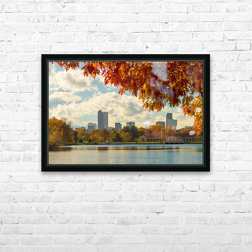 Denver Skyline Fall Foliage View HD Sublimation Metal print with Decorating Float Frame (BOX)