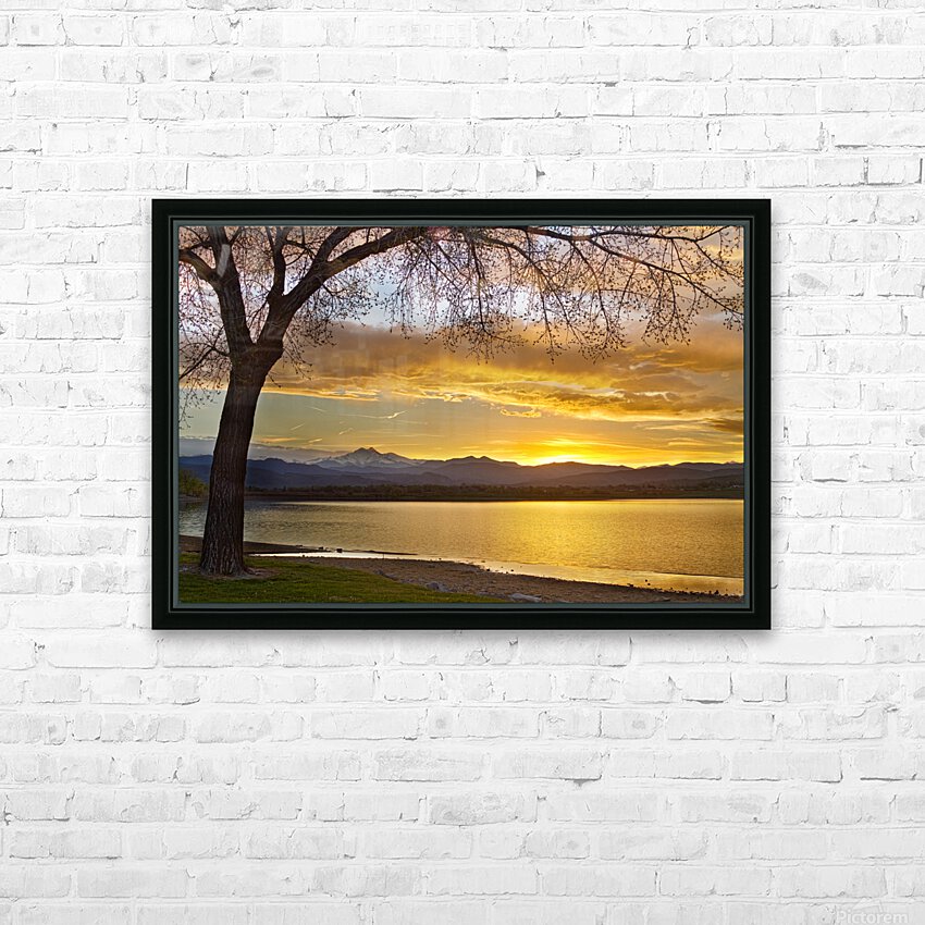 Twin Peaks Golden Spring Sunset HD sublimation métal imprimé avec décoration flotteur cadre (boîte)