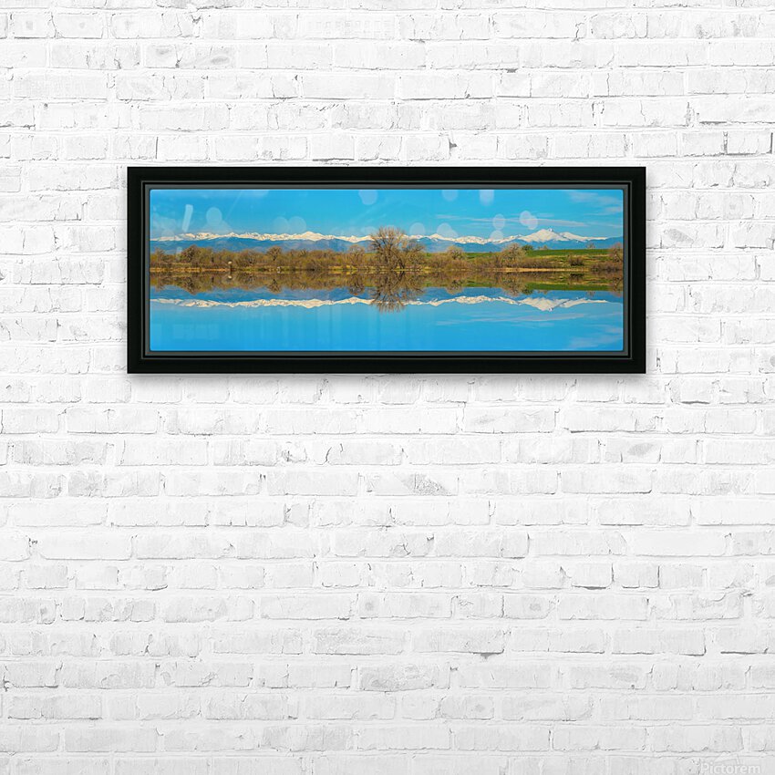 Colorado Rocky Mountain Front Range Pano Reflections HD Sublimation Metal print with Decorating Float Frame (BOX)
