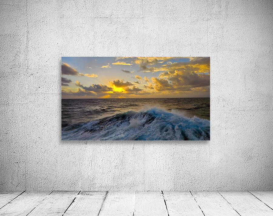 Ocean Sunset  Golden Skies and Turquoise Waves in Perfect Harmony Wall Preview