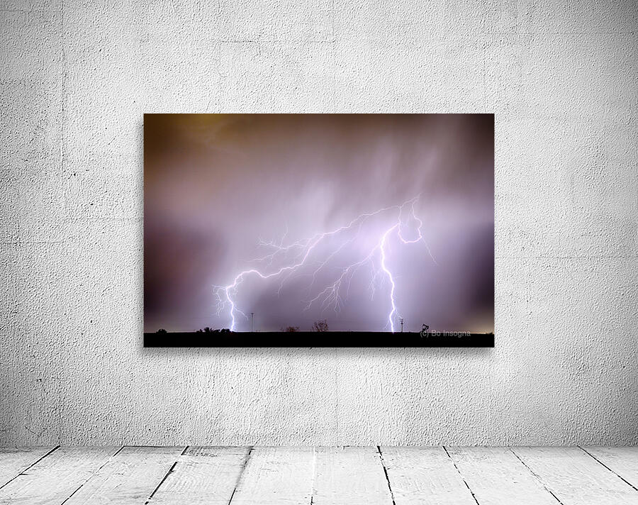 Lightning Strikes The Dacona Oil Fields Wall Preview