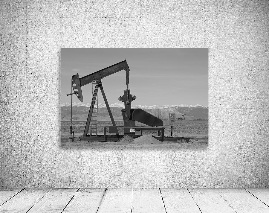 Colorado Rocky Mountain Oil Wells BW Wall Preview