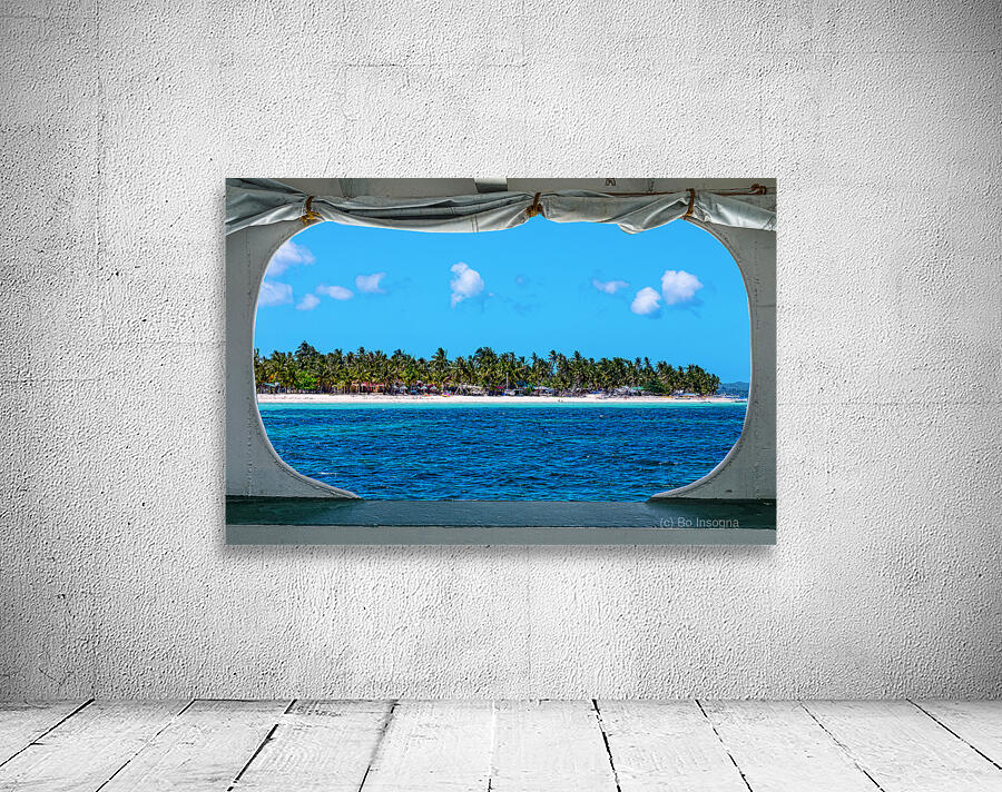 Tropical Island Boat Window View  Wall Preview
