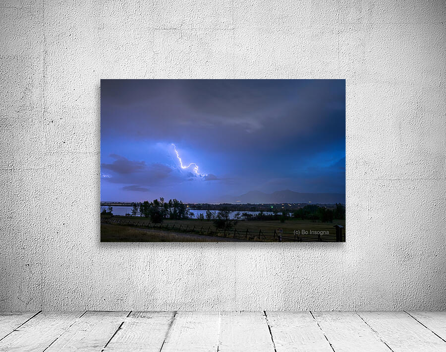 Lightning Striking Over Boulder Reservoir Wall Preview