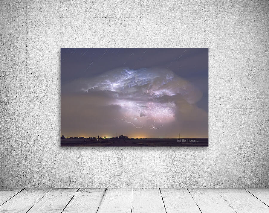 Cumulo nimbus Lightning Storm and Star Trails Above Wall Preview