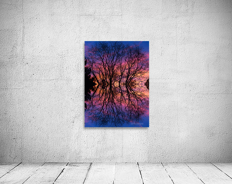 Sunset Trees Abstract Reflection Art Wall Preview