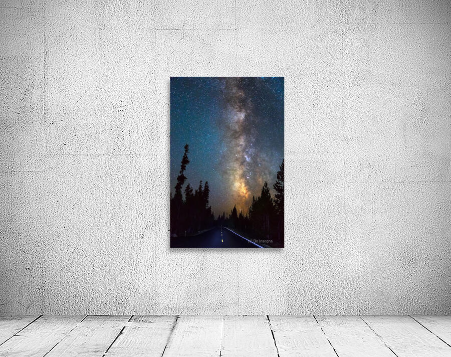 Milky Way Over Forest Highway Night Landscape Wall Preview