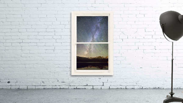 Milky Way Mountains White Rustic Window