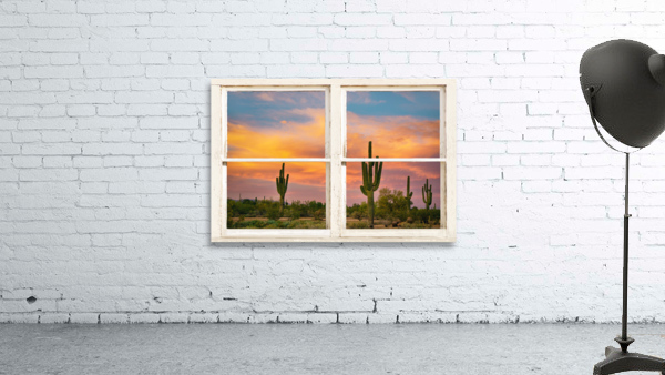 Colorful Southwest Desert Rustic Window View