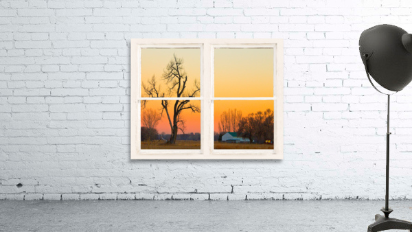 Winter Season Country Sunet White Window View by Bo Insogna