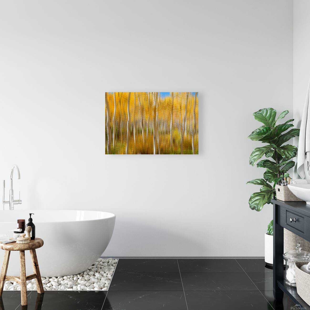 Golden Forest Moment Abstract Reproduction