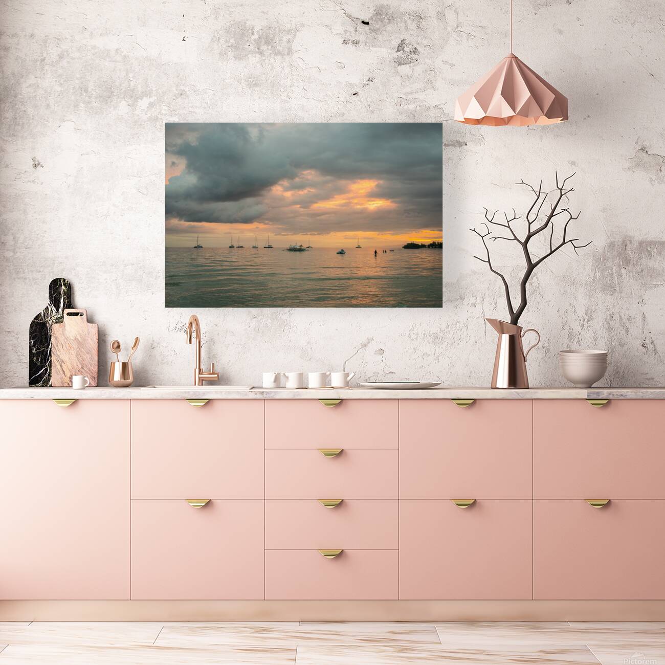 A Fleeting Glow Over Tranquil Waters Camotes Twilight Reproduction