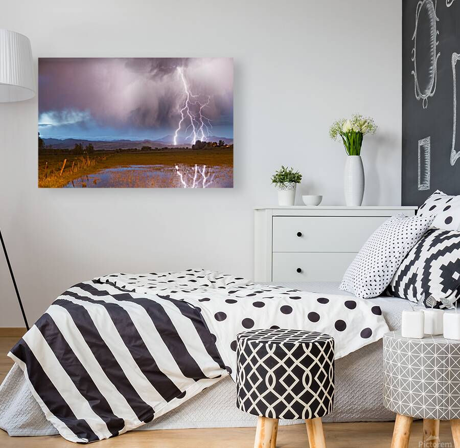 Lightning Striking Longs Peak Foothills 6 Reproduction