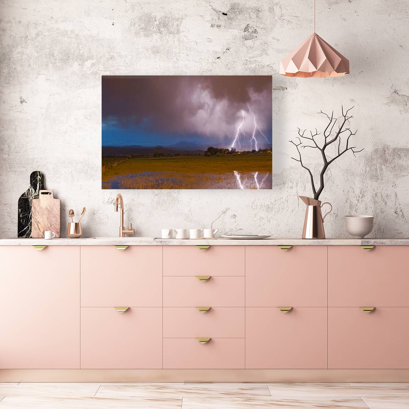 Lightning Striking Longs Peak Foothills 8 Reproduction