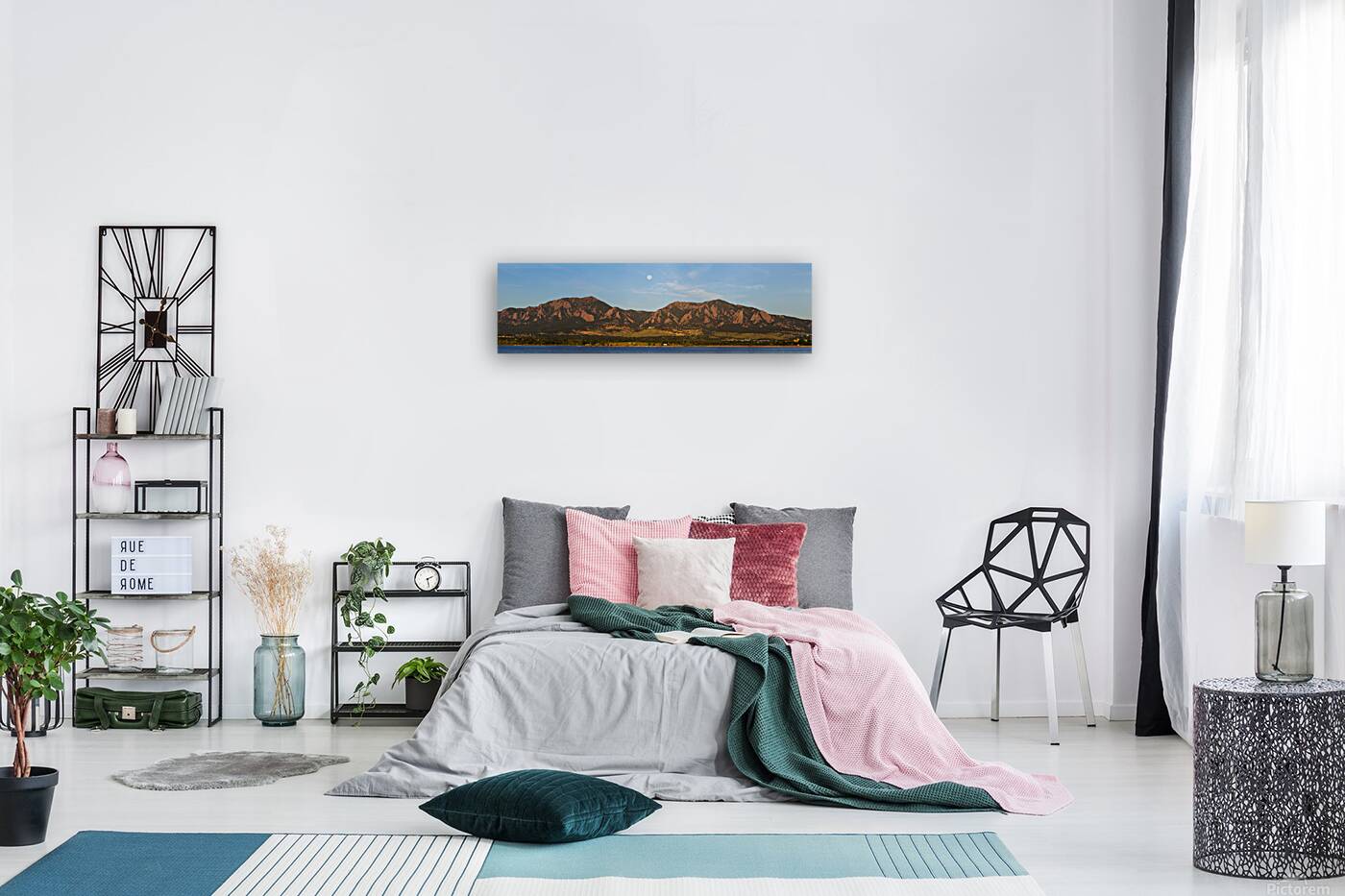 Full Moon Boulder Colorado Front Range Panorama Reproduction