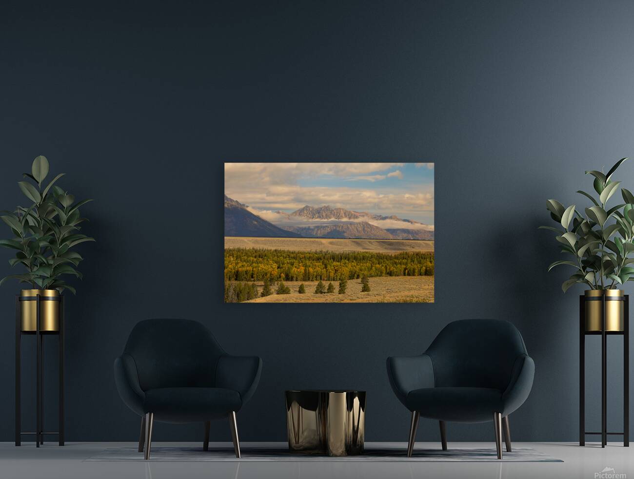 Autumn Grandeur Teton Mountain Range Reproduction