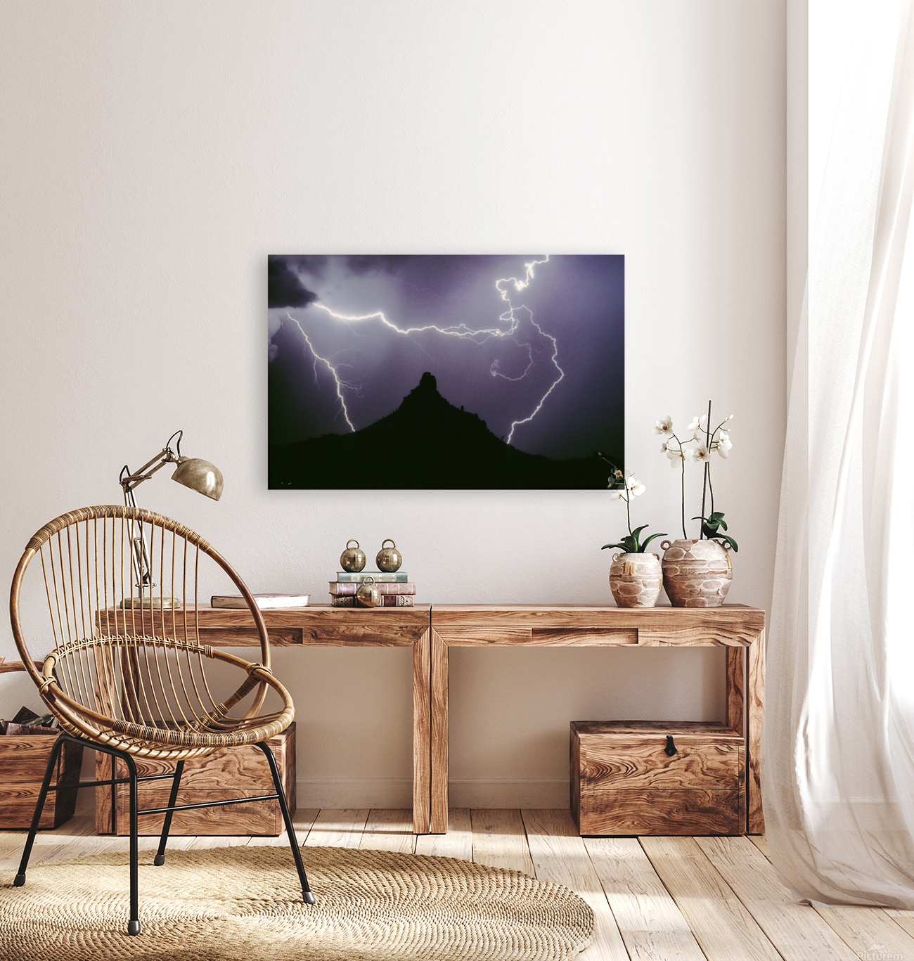 Pinnacle Peak Lightning Bolt Surrounded  Art