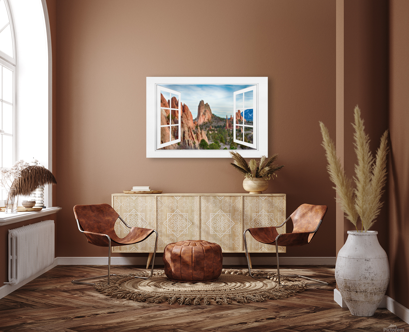 Garden of the Gods White Picture Open Window View with Floating Frame