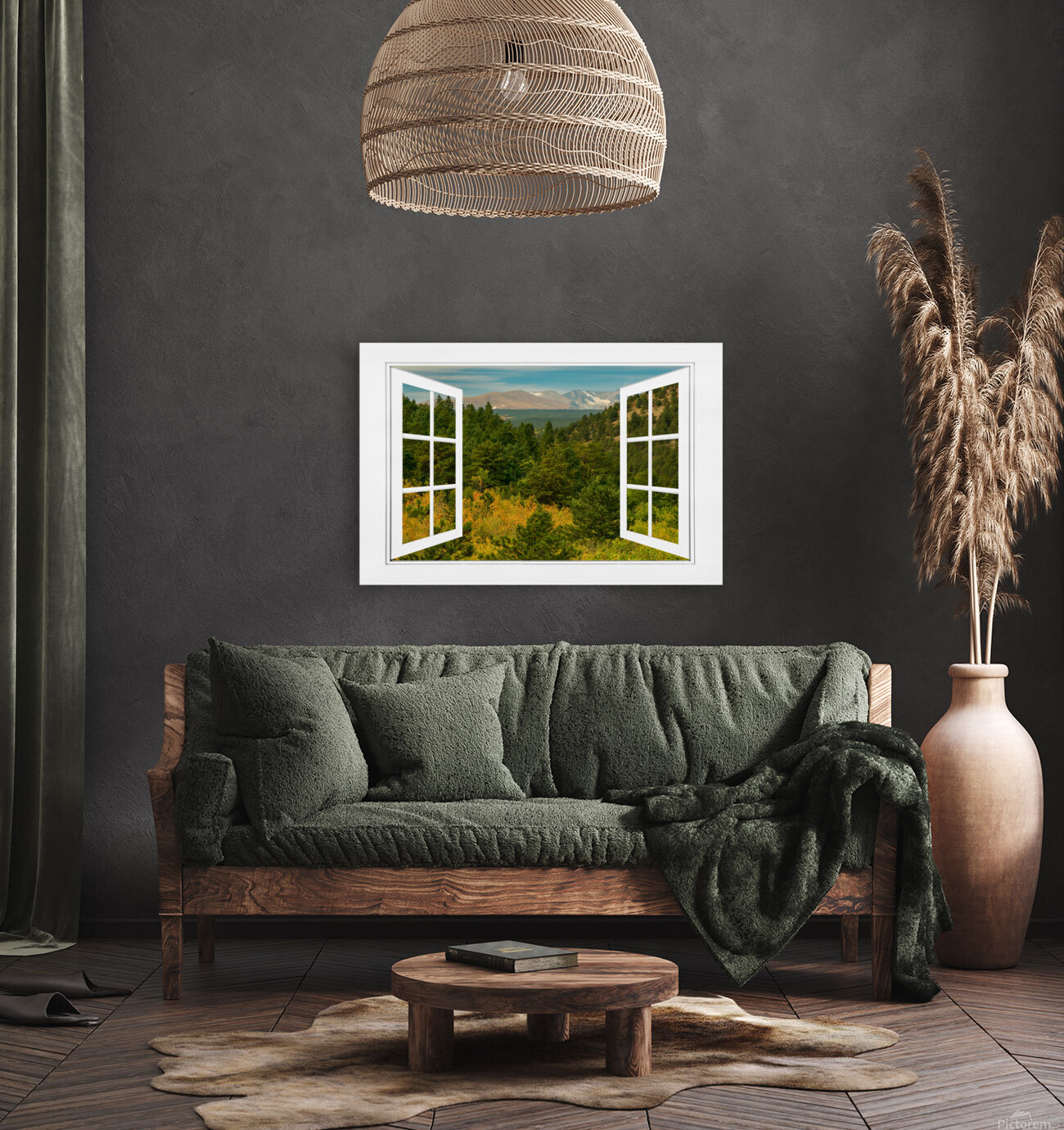 Autumn Rocky Mountain Open White Picture Wind with Floating Frame