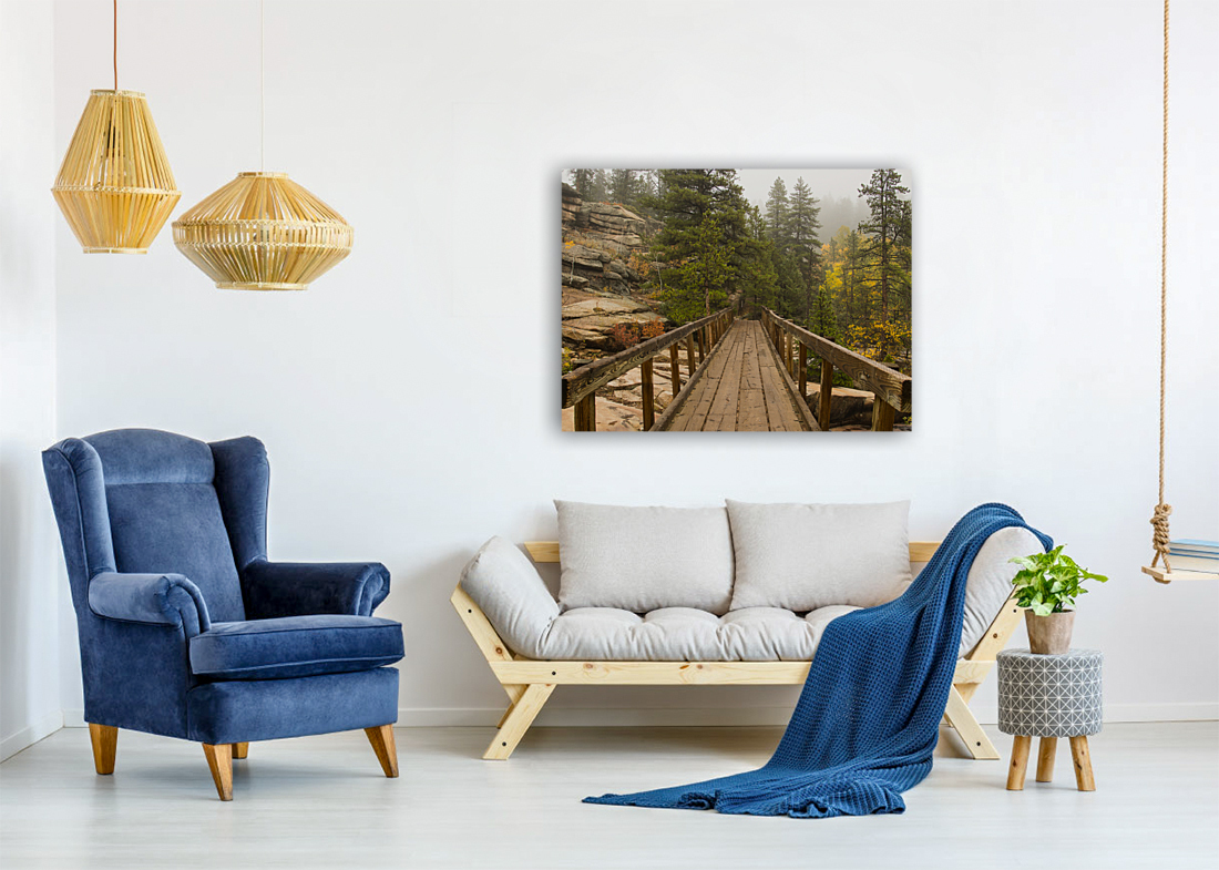Bridge Into The Clouds 48x36 with Floating Frame