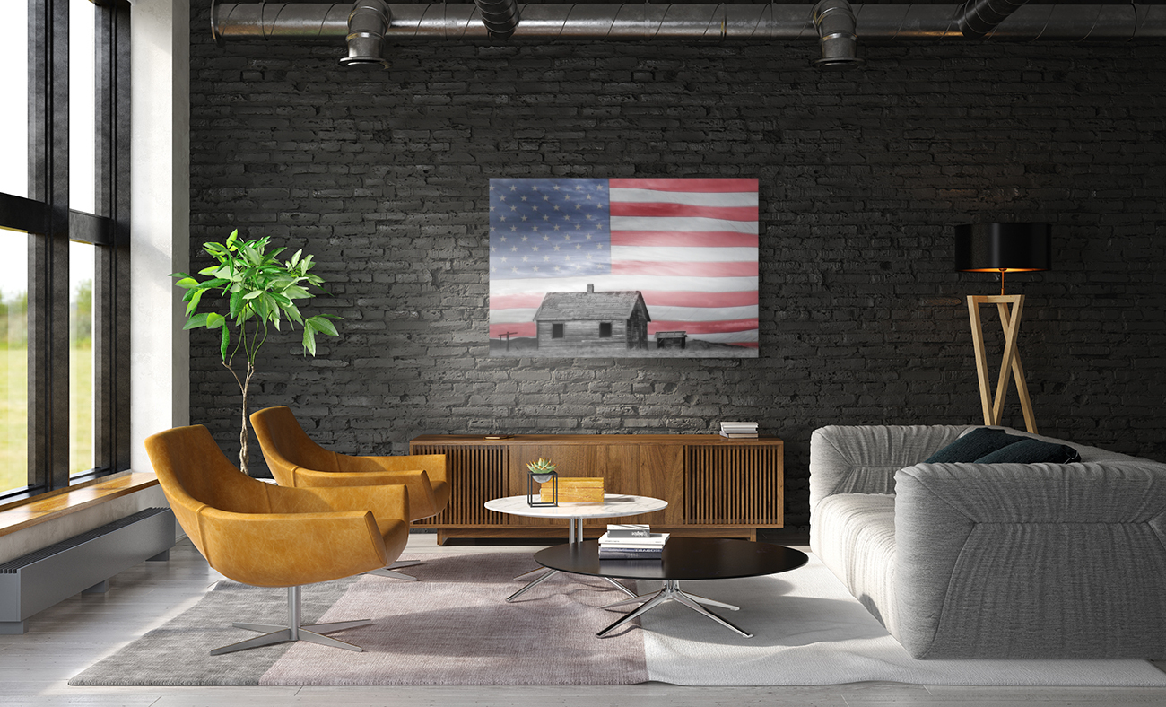 Rustic America with Floating Frame