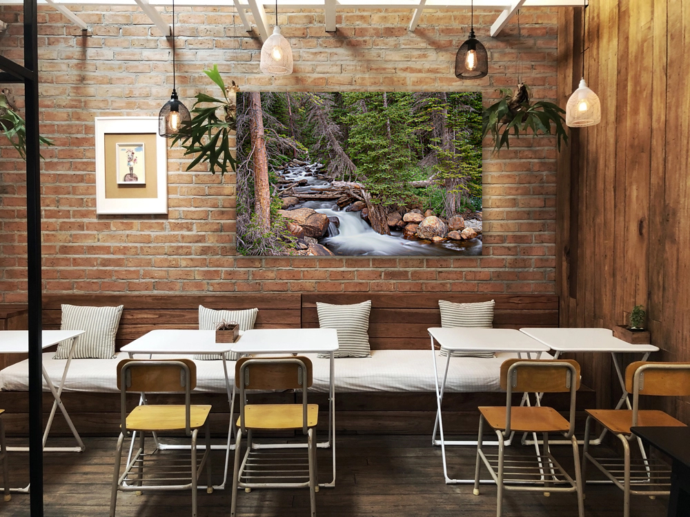 Rocky Mountains Stream Scenic Landscape with Floating Frame