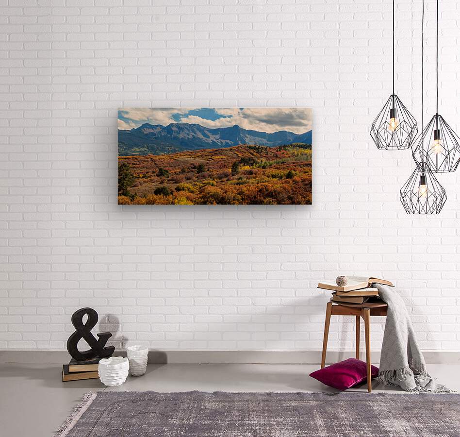 Colorado Painted Landscape Panorama PT1a  Wood print