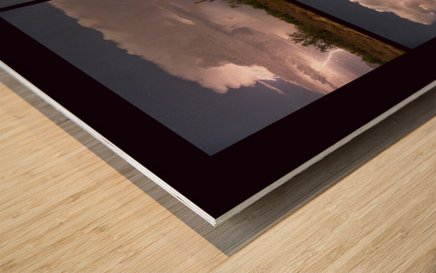 Storming Sonoran Desert Wood print