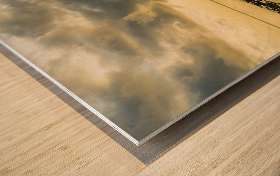 Golden Waters Carry the Morning Light Wood print