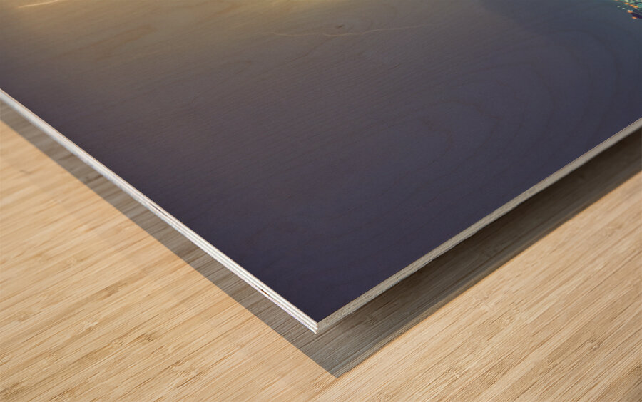 Lightning Over Phoenix Arizona Panorama Wood print