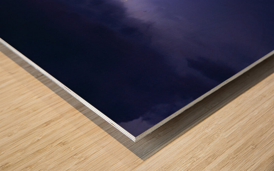 Night Striking Down Wood print