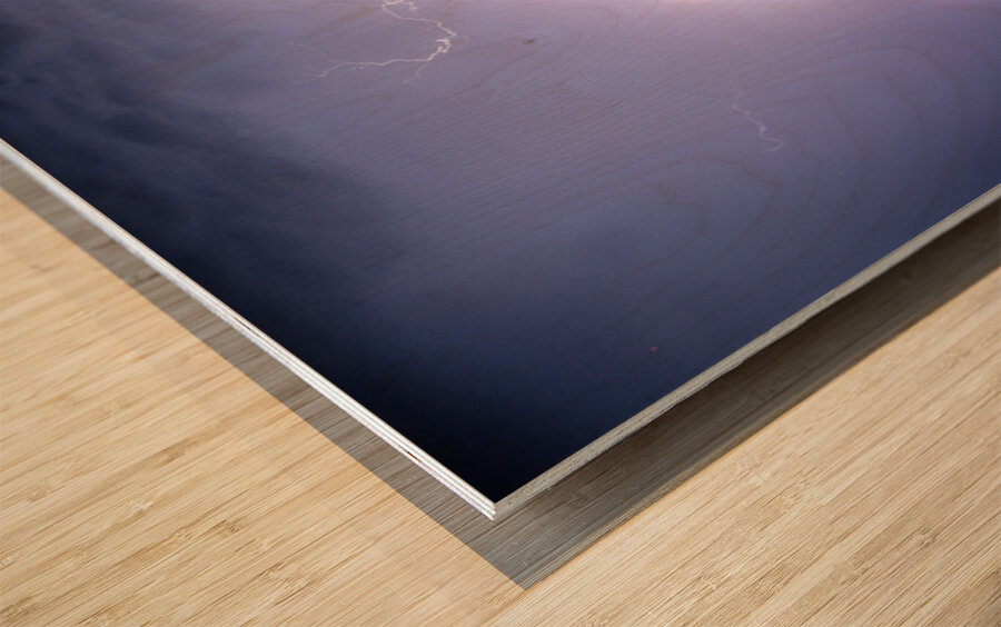 Arizona McDowell Mountains Electrical Discharge Wood print