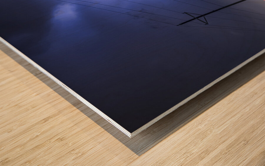 Lightning Storm Energy Over Open Highway Wood print