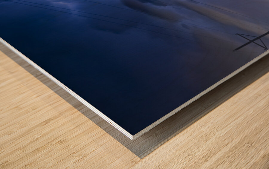 Electric Night Storm Lightning Light Trails Photography Wood print